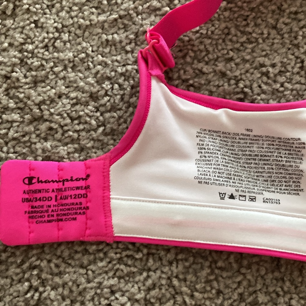 NWT Champion Maximum 34DD Sports Bra Wire Free Pink 1602 - Picture 3 of 3